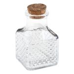 Glasbeholdere med korklåg kvadratiske