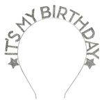 Hårbøjle It's My Birthday Sølv i Metal
