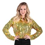 Disco Skjorte Dame Gul Farveskinnende