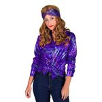 Disco Skjorte Dame Lilla Farveskiftende
