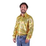 Disco Skjorte Herre Gul Farveskinnende