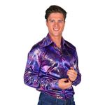 Disco Skjorte Herre Lilla Farveskiftende