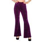 Discobyxor Utsvängda Glitter Mörkrosa Dam