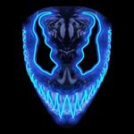 El Wire Djævel Blå LED Maske