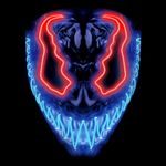 El Wire Djævel Rød/Blå LED Maske