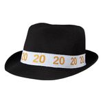 Fedorahat Sort med Tal 20