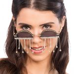 Festivalbriller Halvmåne med Strass