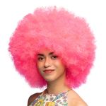 Fluffy Neonlyserød Paryk