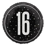 Folieballon 16 Sort/Sølv