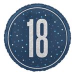 Folieballon 18 Blå/Sølv