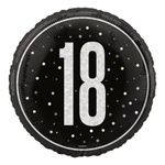 Folieballon 18 Sort/Sølv