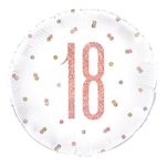 Folieballon 18 Hvid/Rosaguld Prikket