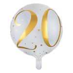Folieballon 20 Hvid/Guld