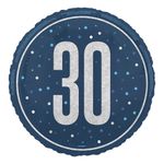 Folieballon 30 Blå/Sølv