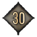 Folieballon 30 Sort/Guld
