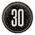 Folieballon 30 Sort/Sølv