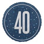 Folieballon 40 Blå/Sølv
