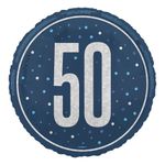 Folieballon 50 Blå/Sølv