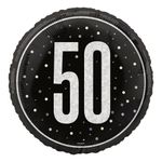 Folieballon 50 Sort/Sølv