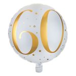 Folieballon 60 Hvid/Guld