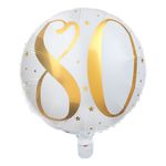 Folieballon 80 Hvid/Guld