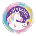 Folieballong Happy Birthday Unicorn