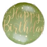 Folieballon Happy Birthday Grøn/Guld