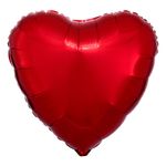 Folieballon Hjerte Metallic Rød