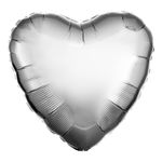 Folieballon Hjerte Metallic Sølv