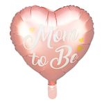 Folieballon Hjerte Mom to Be Lyserød