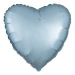 Folieballon Hjerte Silke Blå Pastel