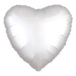 Folieballong Hjerte Silke Hvit