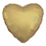 Folieballon Hjerte Hvid Guld Metallic