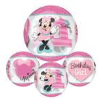 Folieballon Orbz 1st Birthday Minnie Mouse