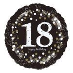 Folieballong Rund Sparkling Birthday 18