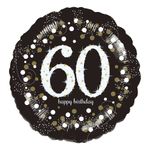 Folieballon Rund Sparkling Birthday 60