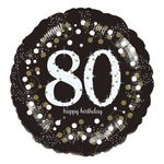Folieballon Rund Sparkling Birthday 80