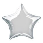 Folieballon Stjerne Sølv