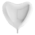 Folieballon Stort Hjerte Hvid