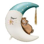 Folieballon Teddybjørn på Måne Blå