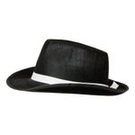 Gangsterhat Sort med Hvidt Bånd
