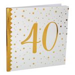 Gæstebog 40 Hvid/Guld