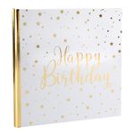Vieraskirja Happy Birthday Valkoinen/Kulta