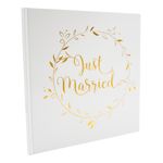 Gæstebog Just Married Hvid/Guld