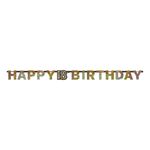 Guirlande 18 Happy Birthday Guld Glitter
