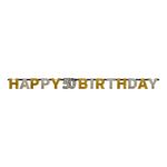 Guirlande 50 Happy Birthday Sølv/Guld Glitter