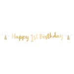 Guirlande Happy 1st Birthday Blå/Guld