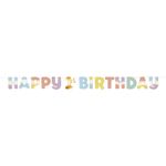 Guirlande Happy 1st Birthday Flerfarvet