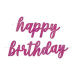 Viirinauha Happy Birthday Vaaleanpunainen/Glitter