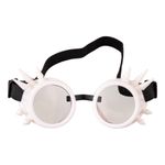 Steampunk Briller med Nitter Hvid
